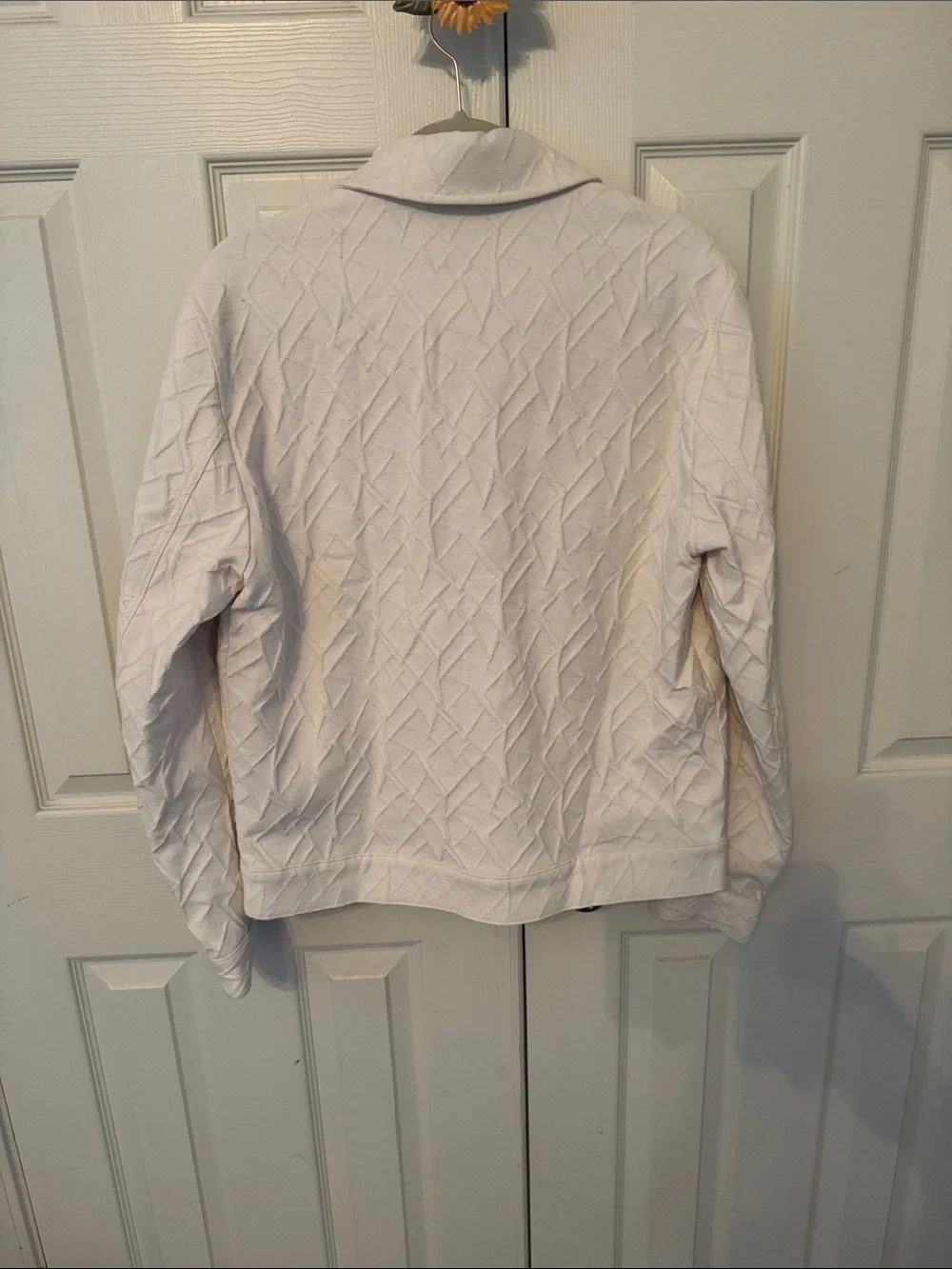Zara Cream Quilted Button-Front Shirt Jacket- unisex style